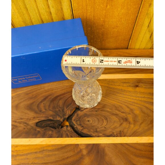 The Irena Collection Lead Crystal Decorative Mini Vase By Miller Imports 4.5" Cl - Picture 4 of 4